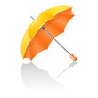Vector illustration of opened yellow umbrella