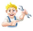 Vektor: Cartoon Mechanic or Plumber Cartoon Mechanic or Plumber