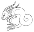 Vektor: Stylised sea goat illustration Stylised sea goat illustration