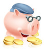 Vector: Pensioner savings concept Pensioner savings concept