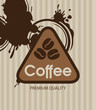 Vetor: banner with coffee grains and splashes banner with coffee grains and splashes