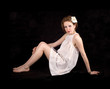 A girl in a white dress