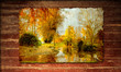 Holzplakat - Herbstsee