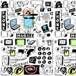 concept doodle mobile phones pattern