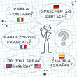 „Schulheft, Linien, Sprechen Sie.../Do you speak..."
