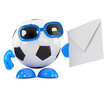 Illustration: 3d Football posts a letter 3d Football posts a letter