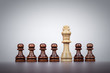 chess king leadership concept over grey background