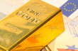 fine gold ingot over euro banknote