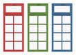 Illustration: Red green and blue windows Red green and blue windows