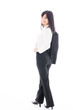 attractive asian businesswoman on white background