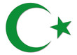 Symbol, Islam, Halbmond und stern, grün