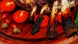 served ribs with cutlery on wooden table 1920x1080 intro motion 