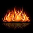 Fire on dark background.