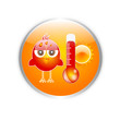 Summer weather button with bird