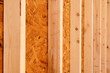 Construction - close of the wooden structure of a wall