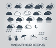 Set of weather icons for web and mobile, vector