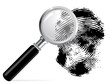 Illustration: Magnifier with scaned fingerprint Magnifier with scaned fingerprint