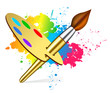Illustration: brush on color background brush on color background