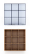 3D shelves on white background