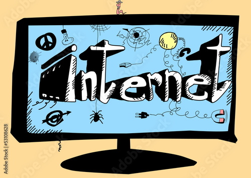 Illustration: concept doodle internet concept doodle internet