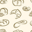 doodle bread set .Seamless pattern