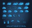 Set of weather icons for web and mobile, vector