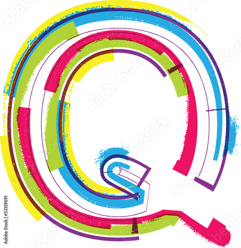 Vector: Colorful Grunge LETTER Q Colorful Grunge LETTER Q
