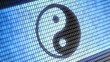 ying-yang icon on screen. Looping.