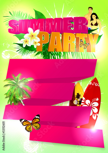 Illustration: Summer tropical baclground Summer tropical baclground