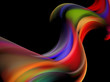 Awesome abstract color waves on black background