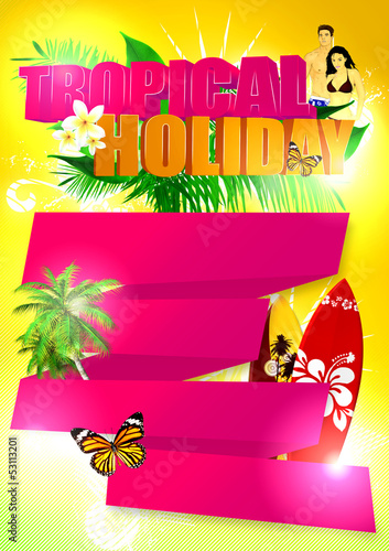 Illustration: Summer tropical baclground Summer tropical baclground