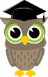 owl cartoon graduation