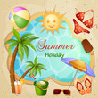 Summer holiday illustration with palm trees