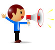 Man with megaphone