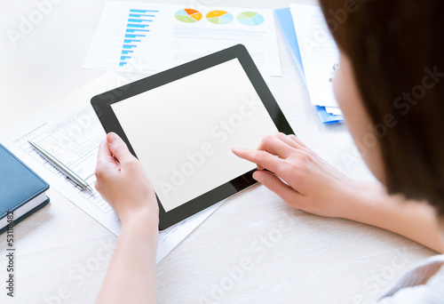 Photo: Working with tablet computer Working with tablet computer