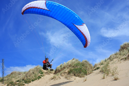 Photo: paraglider over sand dunes paraglider over sand dunes