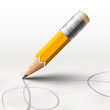 Simple pencil on white background, vector Eps10 illustration.