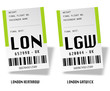 Vector: Airport tag bags - Londres Airport tag bags - Londres