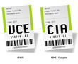 Vector: Airport tag bags - Venise et Rome Airport tag bags - Venise et Rome