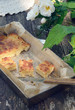 Homemade lemon pie in baking pan