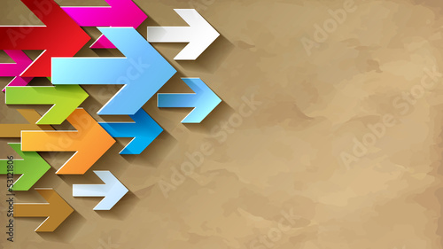 Vector: Pfeil Weiter Ecke Bunt Hintergrund Vintage Verhältnis 16 : 9 Pfeil Weiter Ecke Bunt Hintergrund Vintage Verhältnis 16 : 9