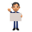 ホワイトボードを持ったビジネスマン