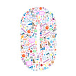 colorful school number background with media icons