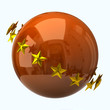 Orange sphere with stars