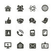 Communication icon set. Rounded corners.