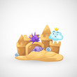 illustration of isolated sand castle vector