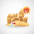 illustration of isolated sand castle vector