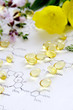 evening primrose and capsules on science sheet