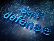 Illustration: Security concept: Blue Self Defense on digital background Security concept: Blue Self Defense on digital background