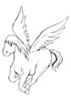 Vector: Outlined illustration of a pegasus Outlined illustration of a pegasus